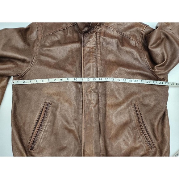 Cremieux Lambskin Jacket Mens XL Brown Bomber Flight Zip Bib Double… - Picture 6 of 16